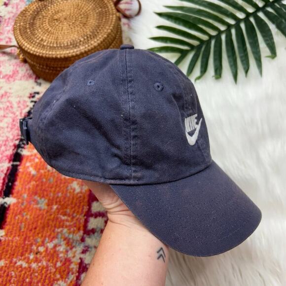 Nike Blue Sporty Minimalist Embroidered Logo Baseball Cap Hat OS One Size - Picture 2 of 6